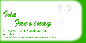 ida facsinay business card